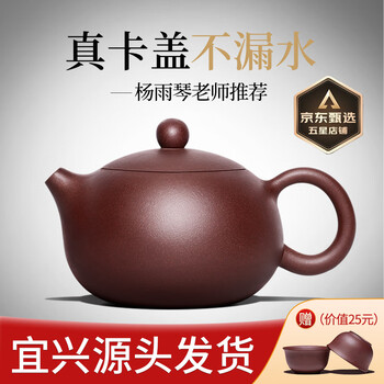 紫玉碧云 宜兴紫砂壶 纯全手工紫砂茶壶 功夫茶具 紫泥西施壶 升级卡盖·蜂巢出水 300ml