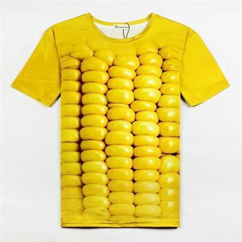 舟慕逼真玉米夏天衣服男款夏季体恤男t恤男士短袖t恤2021潮流嘻哈玉米