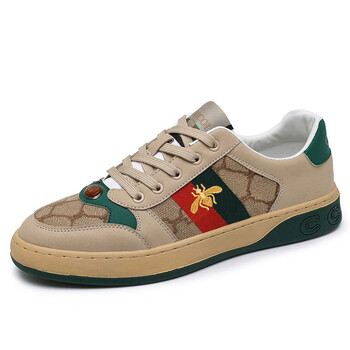 依伊纯欧洲站男鞋子小蜜蜂潮牌春秋季百搭风轻奢网红脏脏板鞋男小脏鞋