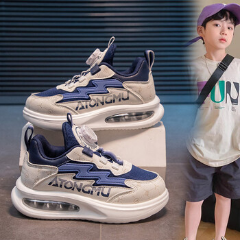 gduckkids莆田童鞋春秋季男童休闲运动鞋气垫减震跑步鞋蓝色28