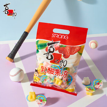 喜之郎0脂经典果冻 休闲零食袋装 什锦乳酸口味水晶之恋 节日婚庆伴手礼 【拍5袋更划算】乳酸果冻360g*1