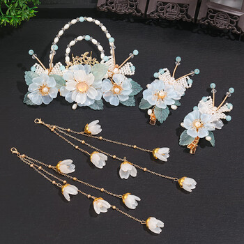 汉服配饰全套古装发簪发冠流苏步摇发饰古风头饰超仙古代边夹发饰