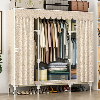 5米宽卧室布衣柜家用宿舍布艺衣柜双人加粗钢管学生衣橱收纳衣服柜子
