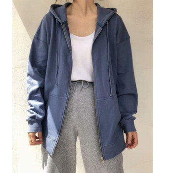 brandymelville欧阳娜娜宽松连帽bm卫衣女慵懒风拉链开衫外套上衣