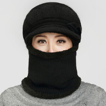 铂朗尼奥奶奶帽子冬款帽子女冬天保暖针织毛线帽老太太帽秋冬季骑车人