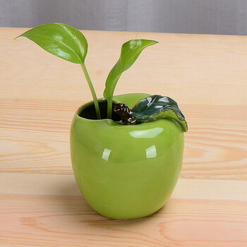 聪益可(congyike) 创意柿子花瓶水养绿萝水培花盆陶瓷柿柿如意北欧