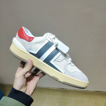 【潮流男性】lanvin浪凡鞋浪凡男女鞋复古拼色系带休闲运动鞋平底板男