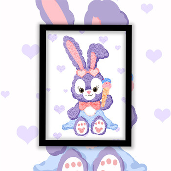 纸浆画星黛露达菲熊儿童环保手工diy减压材料包带框亲子活动 红点蝴蝶