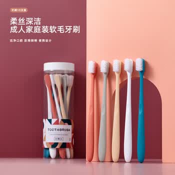 RAOYI成人牙刷软毛呵护牙龈家用待客软毛牙刷 【护龈超细软毛】 10支