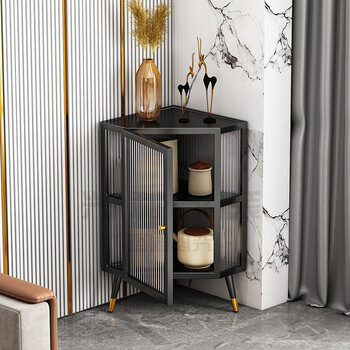 洒柜客厅酒柜酒水柜家用高端轻奢玻璃角柜转角柜现代简约客厅墙角柜