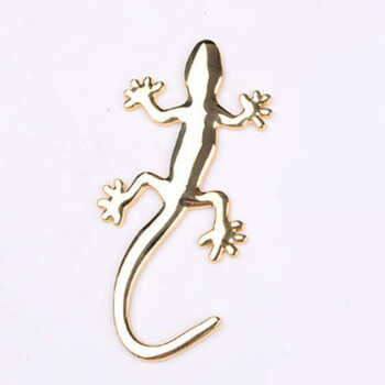 金属实心带钻立体壁虎车贴 小轿车饰车贴镶钻壁虎 合金【壁虎】金色