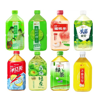 统一茶饮料1l*8瓶装整箱金桔柠檬葡萄水蜜桃红茶绿茶冰糖雪梨味休闲