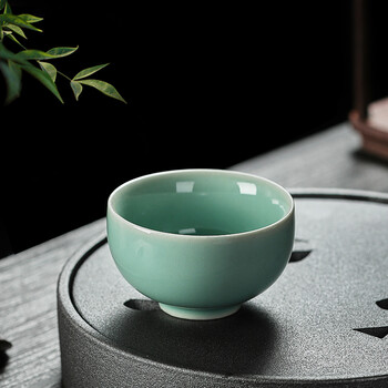 唐宗茶道 龙泉青瓷茶杯茶道杯 单个功夫茶具 陶瓷品茗杯 单杯小茶碗