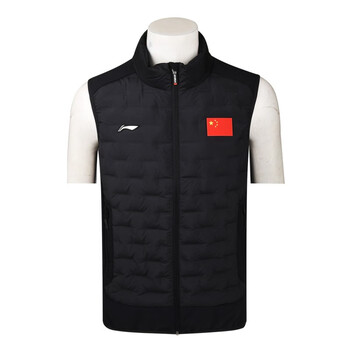 李宁(li-ning)国家队同款羽绒马甲荣耀国旗服 乒乓球服保暖加厚冬季