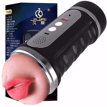 久爱（Jiuai）飞机杯男用自慰器全自动震动互动发音口部双通道智能夹吸bei架双头计数成人情趣用品 互动发音智能计数黑色