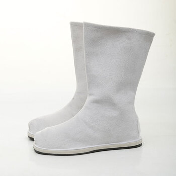 古装鞋子男汉鞋汉服靴子男女汉服古风男鞋小生侠客男童靴cr 白色胶底