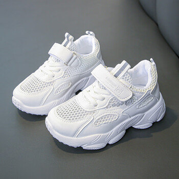 迪士尼商场同款儿童白色运动鞋男童小白鞋春秋网面球鞋小学生防滑波鞋