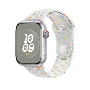 LAZYODD 苹果手表表带iWatch9/8/7/6/5/4/SE硅胶表带apple watch运动表带 白金色（新颜色） 38/40/41MM标准版