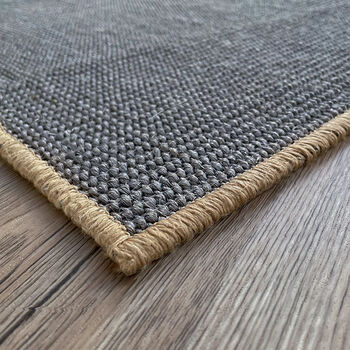 地毯客厅卧室亚麻茶几草编织黄麻猫抓板超薄c灰色螺纹机织锁边120cmx