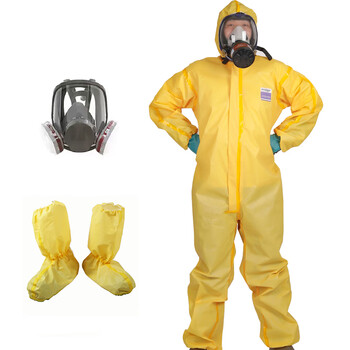 化学防护服轻型连体石油化工厂耐碱实验室防尘服农药喷洒喷漆 防化服