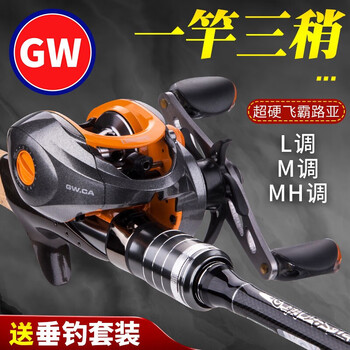 光威（GW）飞霸路亚竿套装L/M/MH三稍碳素竿直枪柄水滴轮路亚杆打黑远投竿 2.4米枪柄L/M/MH三稍无轮