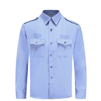 执勤服衬衣大环扣衬衫夹克交织绸保安工作套装男警夏执勤公务装 长