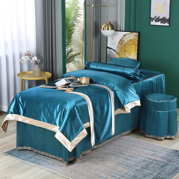 美容床罩四件套冰丝美容床罩四件套冰丝欧式美容院按摩色四季通用夏季