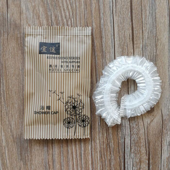 宾馆酒店民宿美容一次性洗漱用品客房浴帽成人加大加厚防水pe帽子 彩