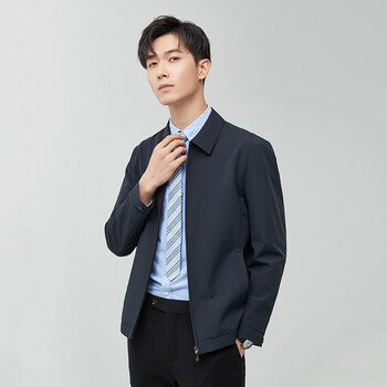 年轻领导干部服装书记行政款夹克男装行政宽松翻领正装上班商务外套男