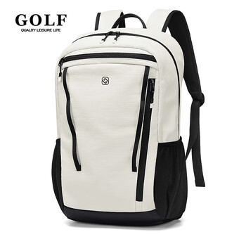 高尔夫(GOLF)双肩包男士运动背包女休闲旅行学生书包防泼水通勤出游背包【Q】 款式6-米杏