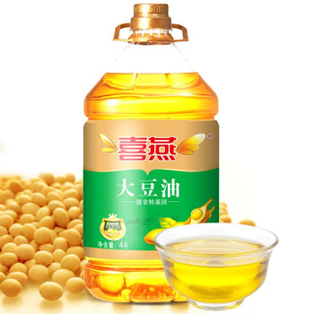 喜燕豆油食用油非转基因大豆油4l桶装家用