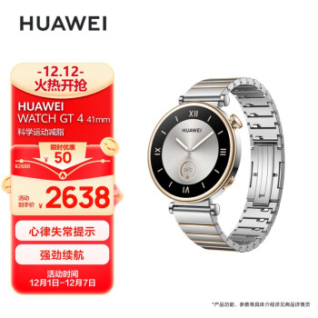 华为 HUAWEI WATCH GT 4  不锈钢间金表带 41mm 皓月银