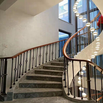 领睿欧式简约楼梯护栏别墅楼梯护栏loft楼梯扶手定制楼梯扶手定制款