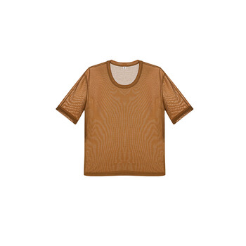 爱慕·chuang外穿女轻客系列平纹布圆领夏季短袖t恤ca810602 葵棕色