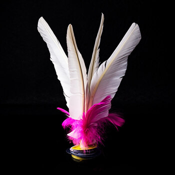 大白毽子耐踢鹅毛白色羽毛毽子 幼儿园儿童小学生毽球训练比赛健身耐