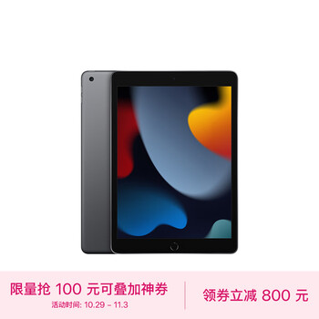 Apple iPad（第 9 代）10.2英寸平板电脑 2021年款（256GB WLAN版/学习办公娱乐游戏/MK2N3CH/A）深空灰色