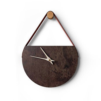 kolymax北欧石纹无秒针艺术挂钟简约个性时钟室内装饰挂表免打孔 深色