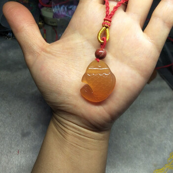 斯特克伦堡青鱼石野生天然小鱼吊坠手链平安本命年红绳手工手链