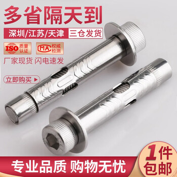 304不锈钢内置式膨胀螺丝拉爆内爆内六角膨胀加长吊装内膨胀螺栓 M10*100【1粒】