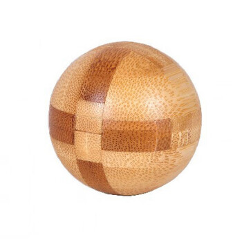 鲁班锁 小号竹制智力玩具孔明锁鲁班锁圆球锁正方锁十四面体 圆球锁