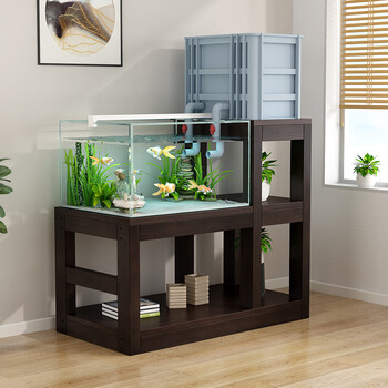 鱼缸底座底柜  鱼缸柜子鱼缸底座实木定做草缸架高低架落地架鱼缸上滤