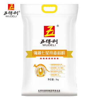 五得利 强筋七星小麦粉 高端面粉5kg 家庭通用精华麦芯粉