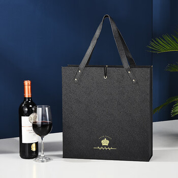 钢盾红酒包装礼盒双支装皮盒新款葡萄酒盒子带杯礼品箱定制酒杯盒黑色