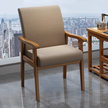 溥畔实木靠背椅子电脑书桌椅家用扶手椅单人沙发椅麻将椅子休闲老人