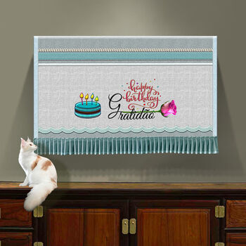 2021新款北欧浪漫童趣美式地中海北欧电视罩防尘盖布法国蛋糕75寸170