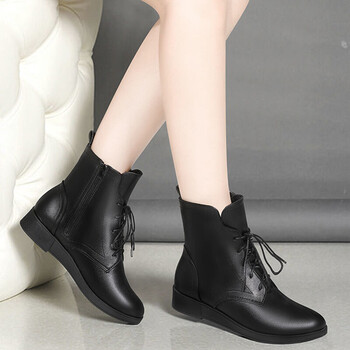 啄木鸟特价捡漏同款女靴商场同款真软皮短靴女秋冬新款软皮女士百搭低