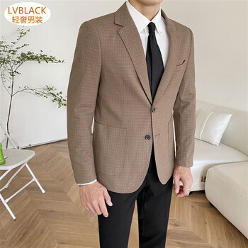 ck品牌奢侈品男装休闲西服外套男士修身正装商务潮流绅士雅痞格子西装