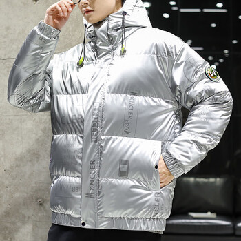 旗舰店官方官网同款白鸭绒男士短款羽绒服冬季韩版加厚防2219银色l