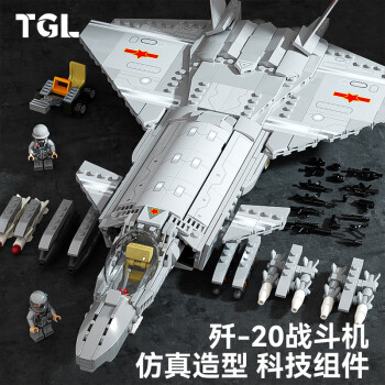 泰高乐（TAIGAOLE）歼-20战斗机模型积木拼装高难度军事飞机儿童玩具男孩生日礼物