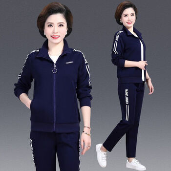 gogdronc五十岁女人适合的时髦服饰春秋装妈妈装春秋季休闲运动套装女